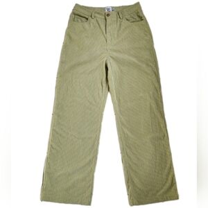 Women's Corduroy Pants Light Green Ribbed Wide Legs by Princess Polly Size 8
